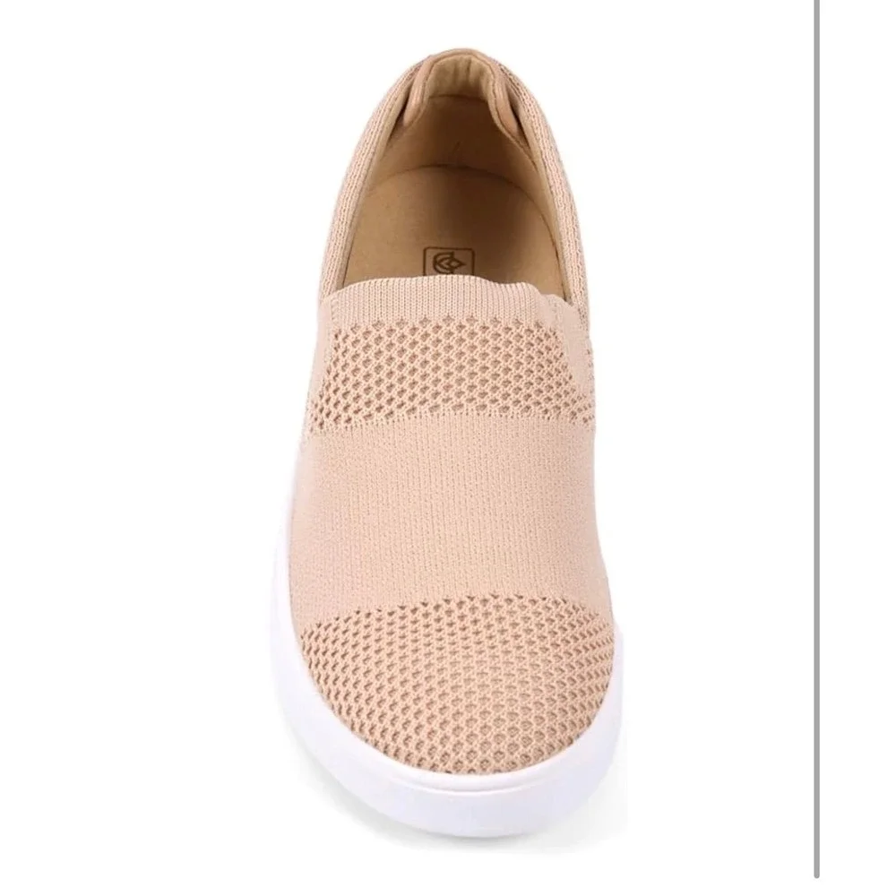 Spenco Coastal Slip-On Womens Sneakers Wheat Tan Knit Wide 11W SP1009WHE110W New